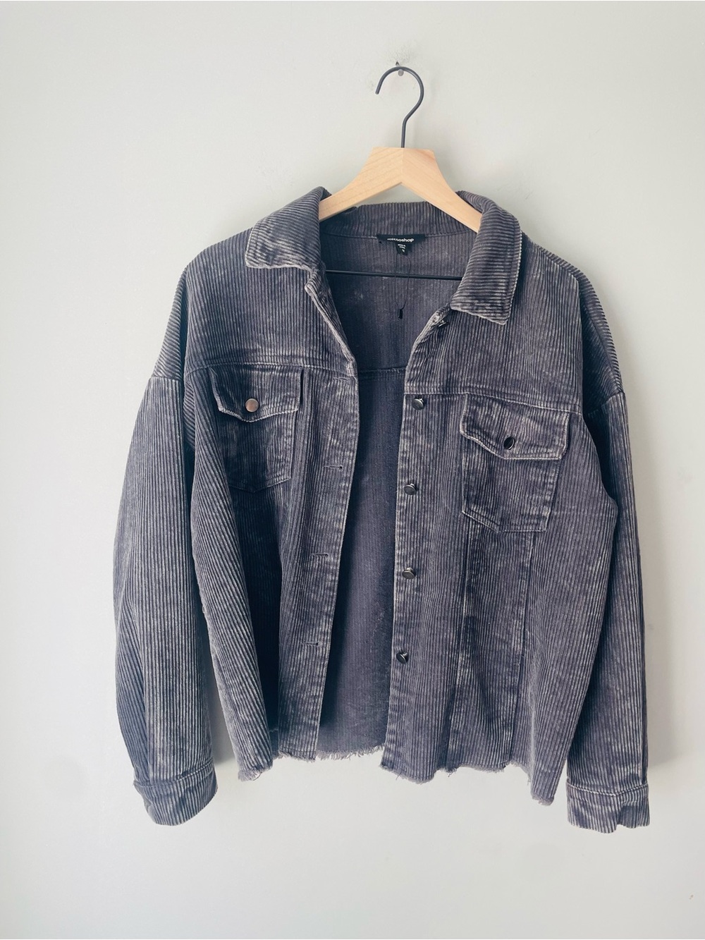 Mittoshop Gray Corduroy Raw Edge Jacket NWOT